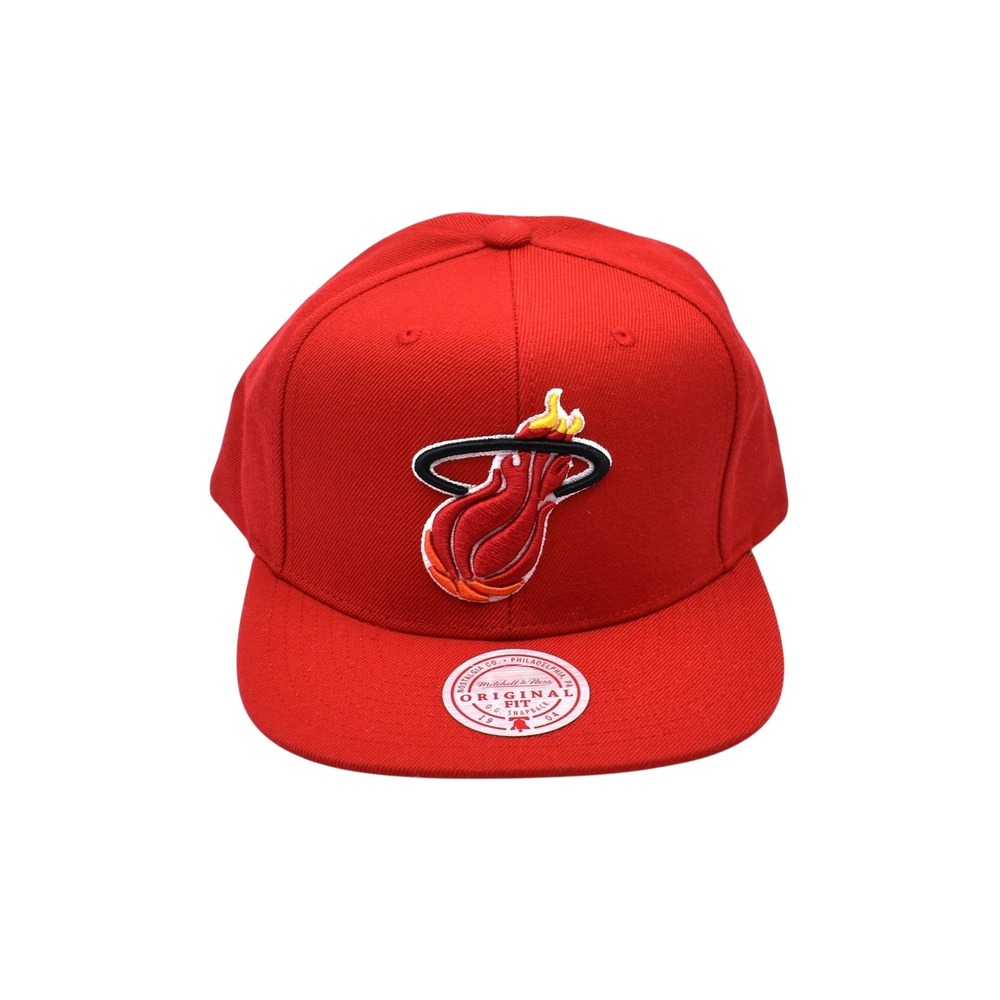 Mitchell & Ness Miami Heat Hardwood Classic Team Ground 2.0 Snapback Hat Cap Red